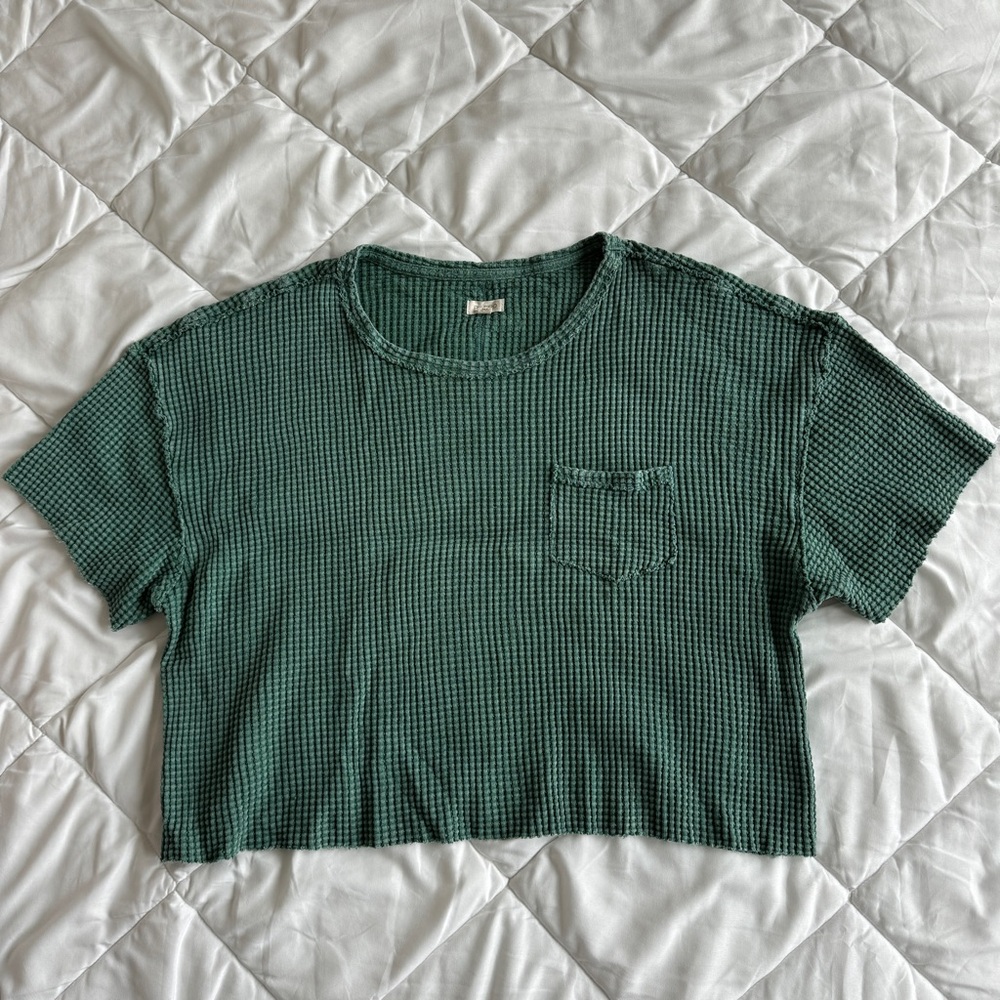 Pilcro by Anthropologie waffle weave pocket t